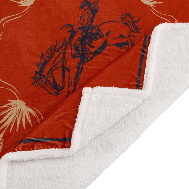 Indigo Hill by HiEnd Accents Campfire Sherpa Fleece Throw, 1PC or 3PC