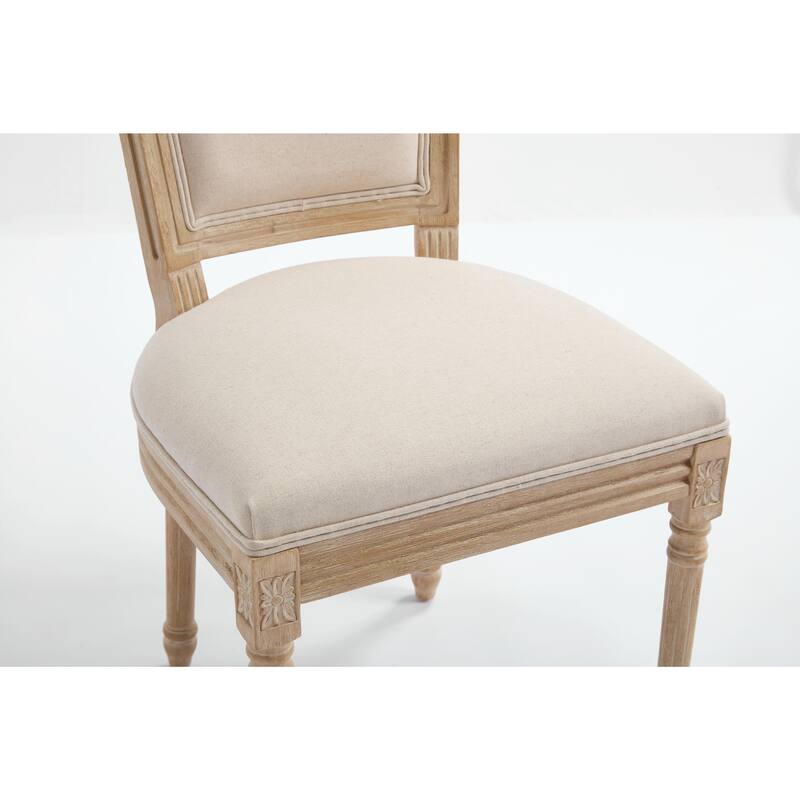 Set of 2 French Country Dining Chairs, Upholstered with T-Shaped Back