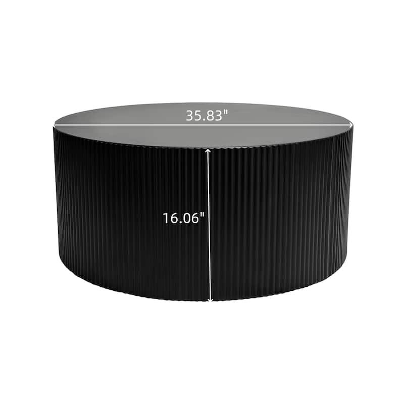 35.83" Stylish and Minimalist Wave Stripe Coffee Table, Modern Round Coffee Table for Living Room, Bedroom
