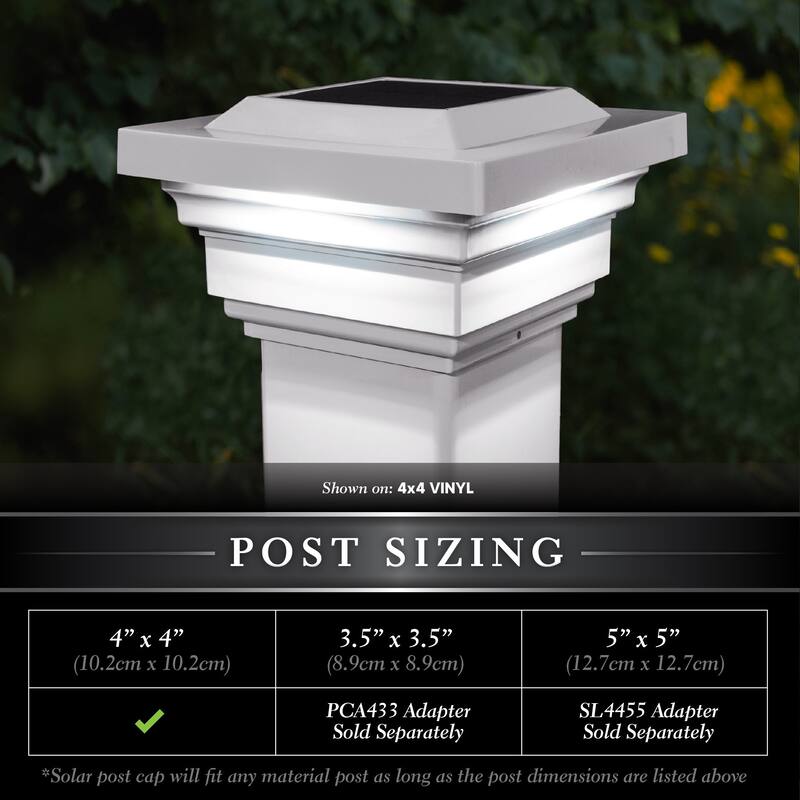 Classy Caps 4x4 PVC Regal Solar Post Cap (Set of 2) - Overstock - 9207584