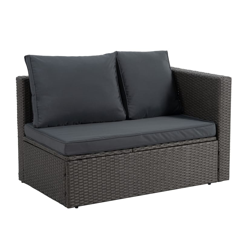 Seasonal PE Outdoor Wicker Furniture,7 PCS Set