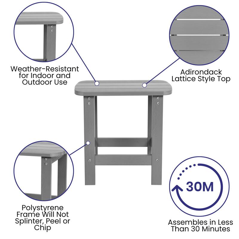 All-Weather Poly Resin Adirondack Side Table - Patio Table