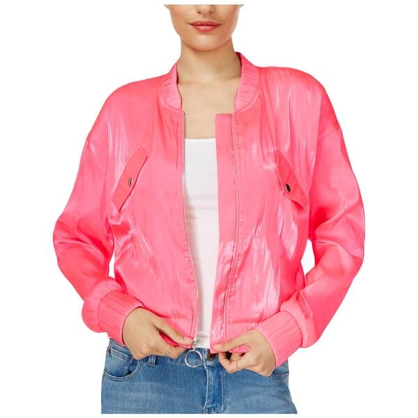 Shop Guess Womens Bomber Jacket Metallic Cropped Overstock 23141658