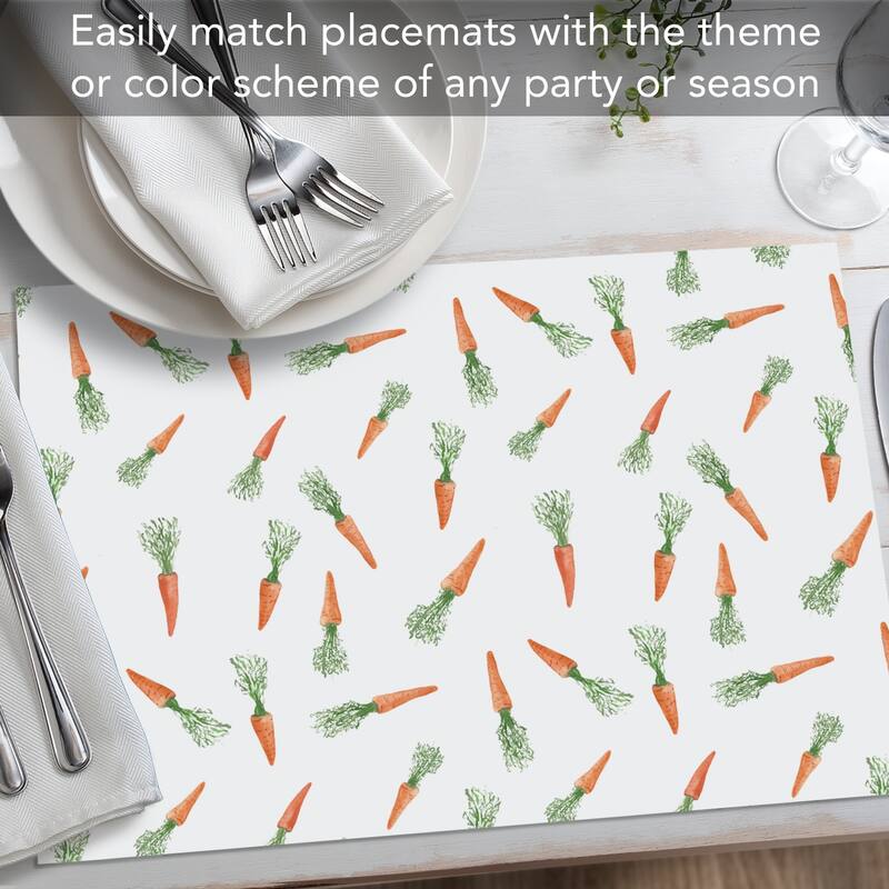 Carrot Toss 24 Sheet Reusable Premium Paper Stock Placemats in Resealable Storage Bag Made in The USA 17" x 11"