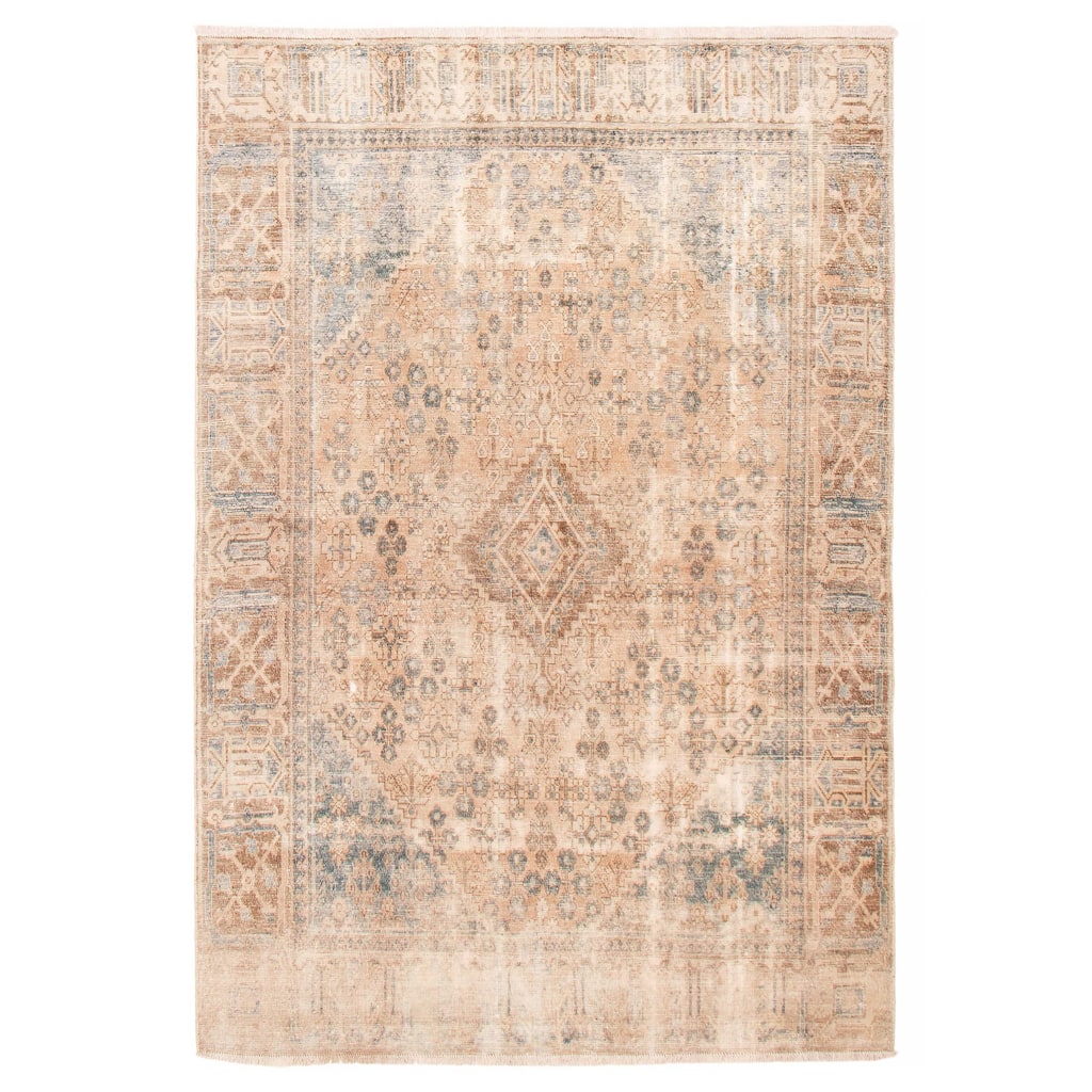 ECARPETGALLERY Hand-knotted Antalya Vintage Tan Wool Rug - 6'9 x 10'1
