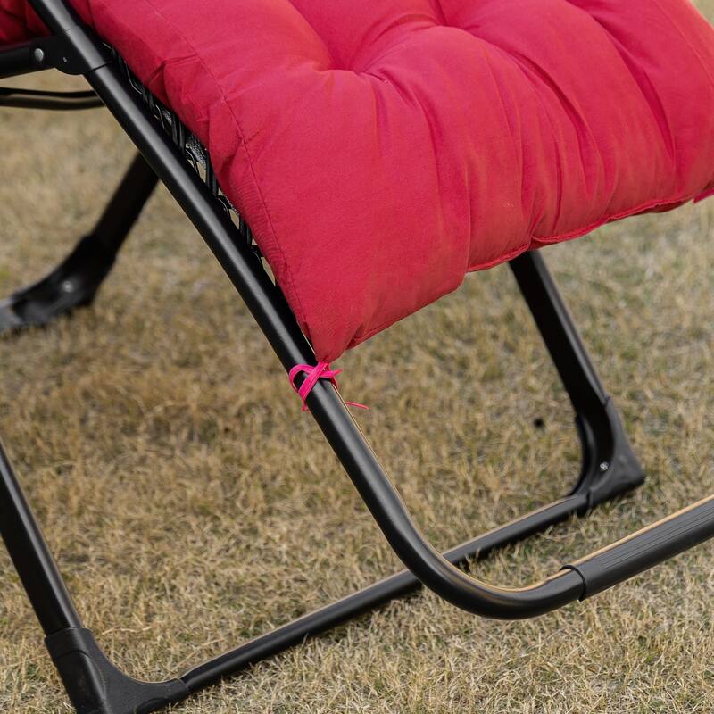 Outsunny Padded Zero Gravity Chairs, Folding Recliner Chair, Patio Lounger with Cup Holder, Adjustable Backrest