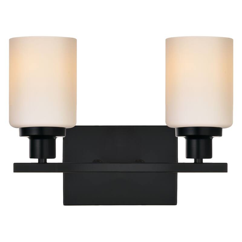 2-Light Bathroom Light Fixtures Brushed Brass 6-Light Bathroom Vanity Light, Bathroom Lights Over Mirror with Milky Glass Shade