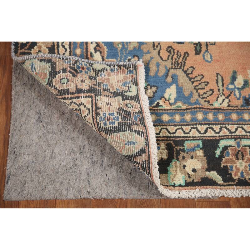 Hand Knotted Oriental 100% Wool Carpet Traditional Floral Coral Hamedan Area Rug - 9' 4'' X 6' 3''