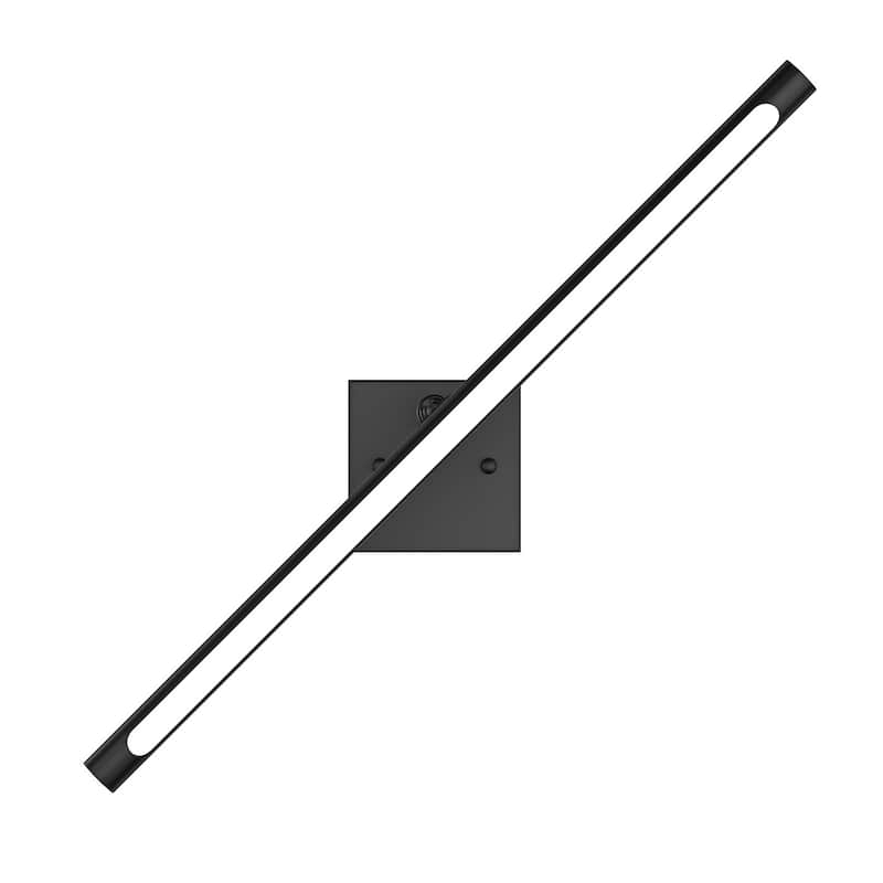 Matte Black Linear LED Rotatable Wall Mount Bathroom Vanity Light