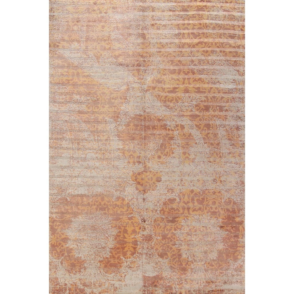 Striped Modern Abstract Indian Area Rug Handmade Wool Carpet - 5'0"x 8'1"