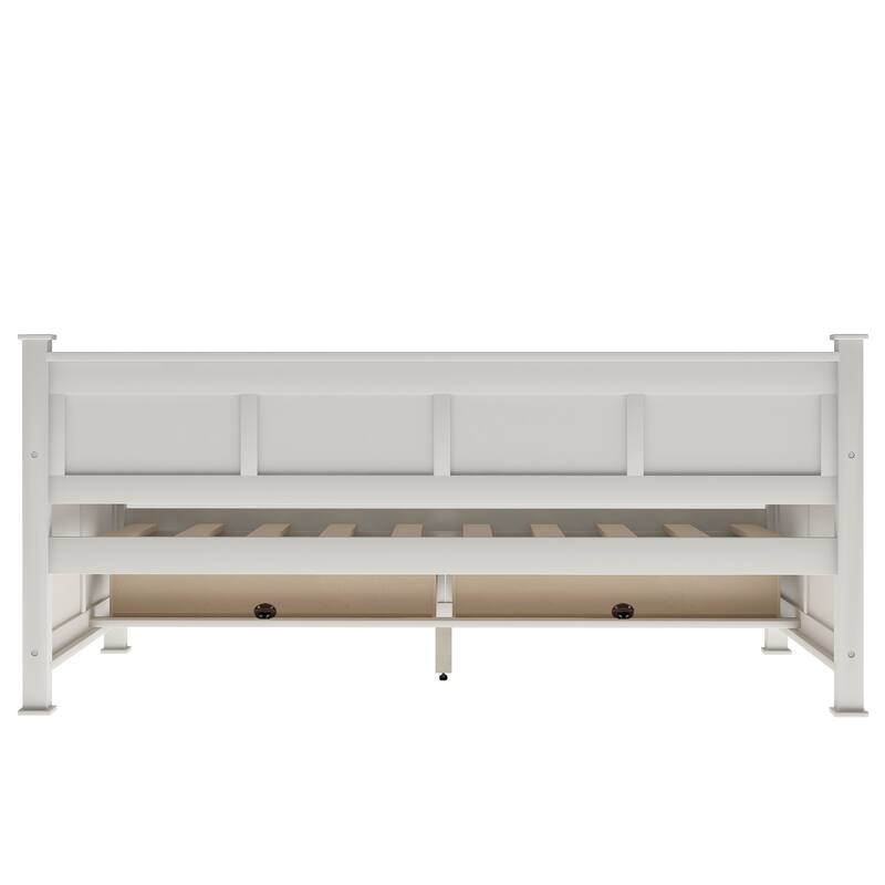 Twin Size Wooden Modern and Rustic Casual Style Daybed with 2 Storage Drawers & Headboard