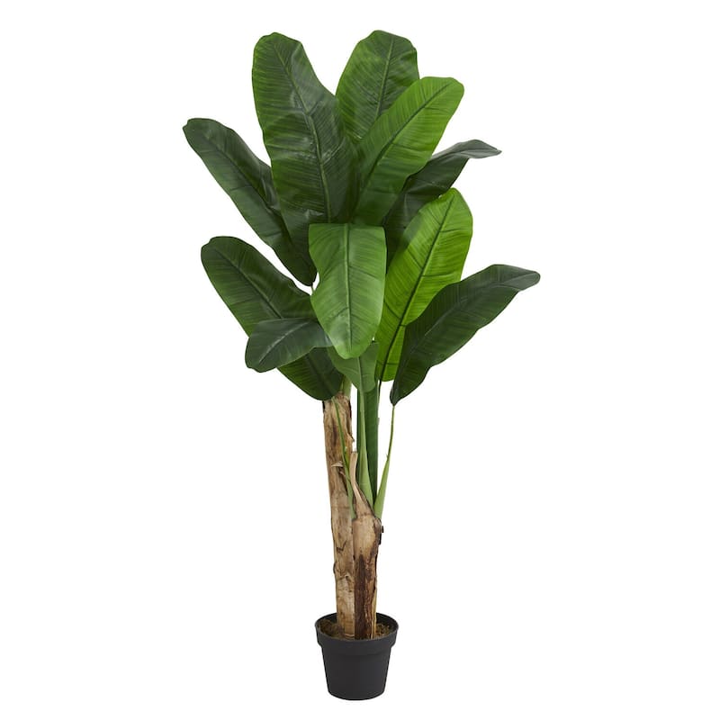 Artificial Banana Tree 4ft - Modern Home Decor Plant - Realistic Green Leaves - Indoor Tropical Tree - 4ft.