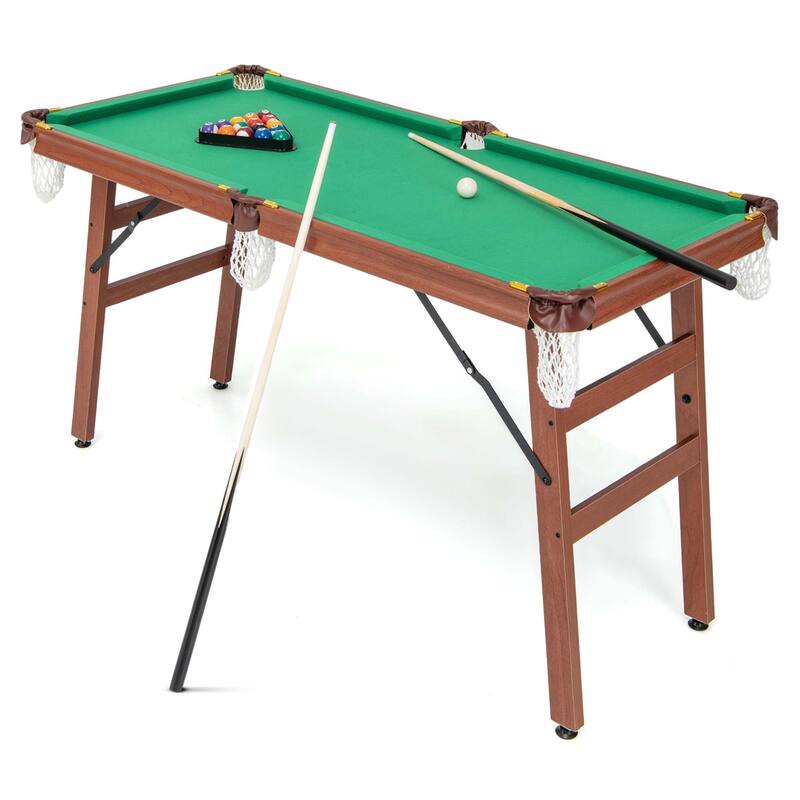 Costway Folding Pool Table Set with Foldable Legs Adjustable Foot - See Details