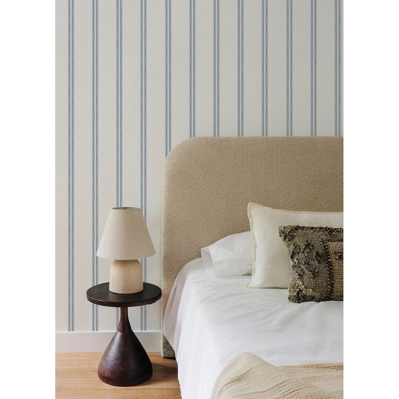 Chesapeake Johnny Blue Stripes Wallpaper