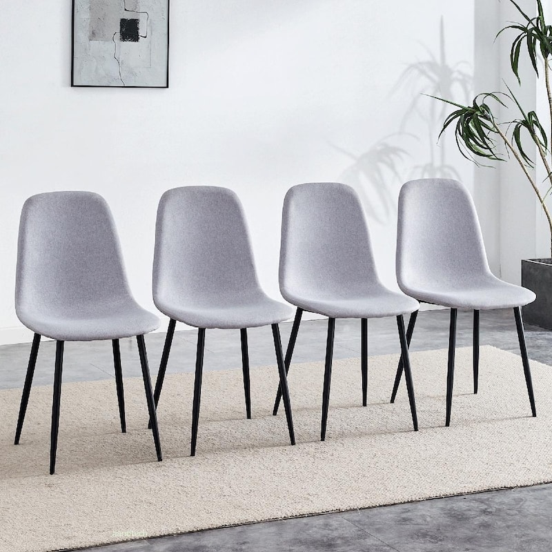 4PCS Metal Fabric Dining Chair