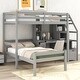 preview thumbnail 1 of 32, Modern Design Twin Size Loft Bed with Stand-alone Bed, Storage Staircase, Desk, Shelves & Drawers Grey