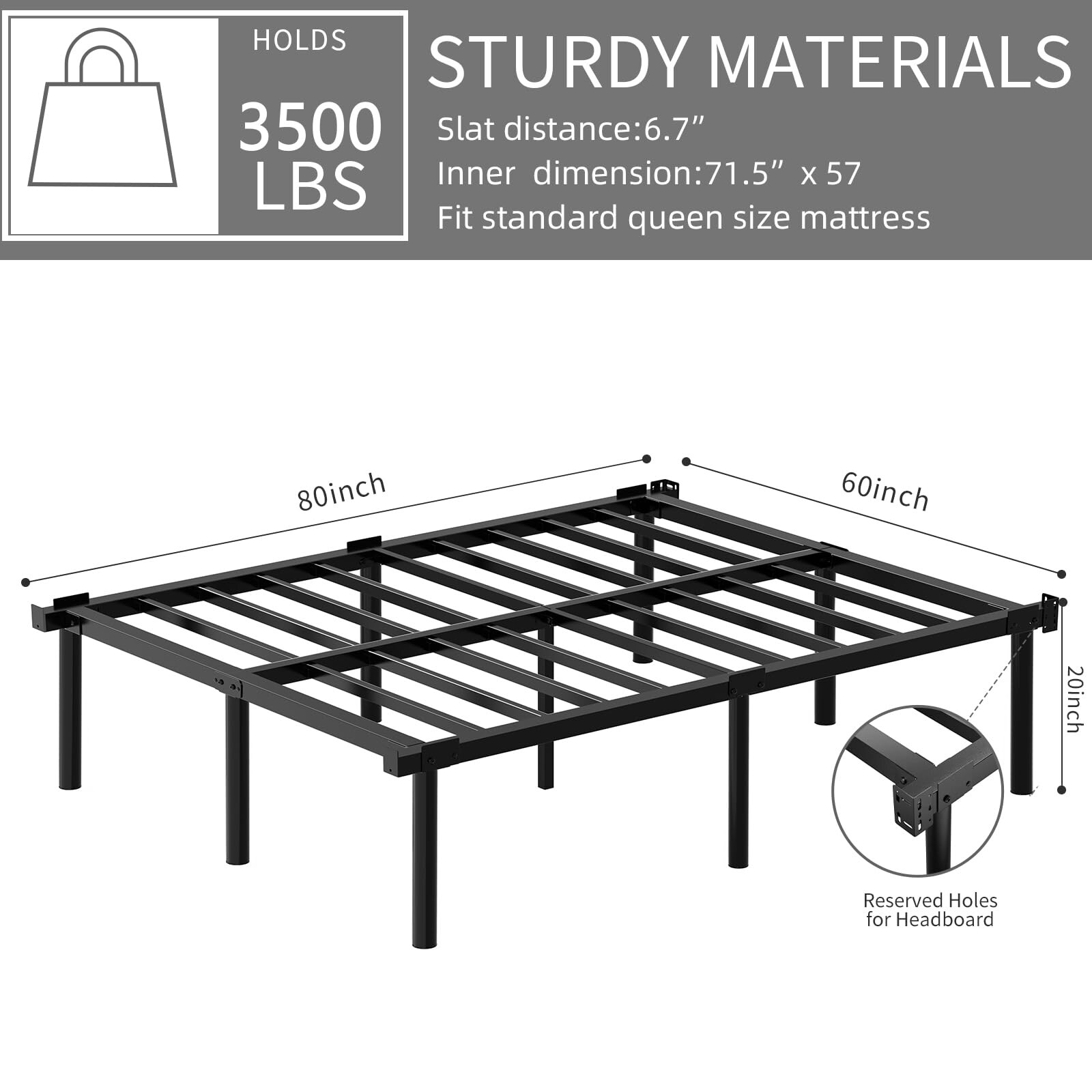 20 inch platform bed frame queen cheap