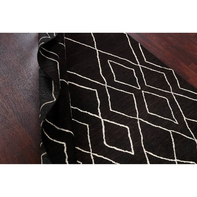 Vegetable Dye Moroccan Oriental Wool Area Rug Handmade Foyer Carpet - 5'5" x 7'11"