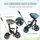 preview thumbnail 5 of 10, Baby Tricycle,6 in 1 Trike with Retractable Canopy,Adjustable Push Handle,Rotatable Seat ,Detachable Guardrail,Rear Basket