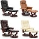 preview thumbnail 16 of 35, MCombo Set of 2 Swivel Recliner Chair with Wood Base and Ottoman