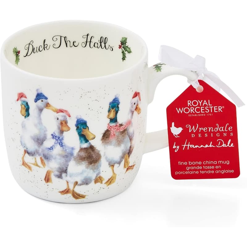 Royal Worcester Holiday Wrendale Designs 14 oz Mug - Duck The Halls (Ducks)