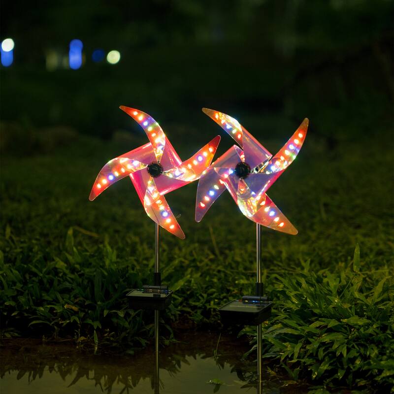 Solar Windmill Spinner Stake Yard Decoration - Multi-Color