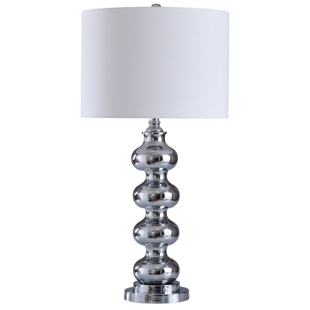 Polished Chrome Table Lamp - White Shade