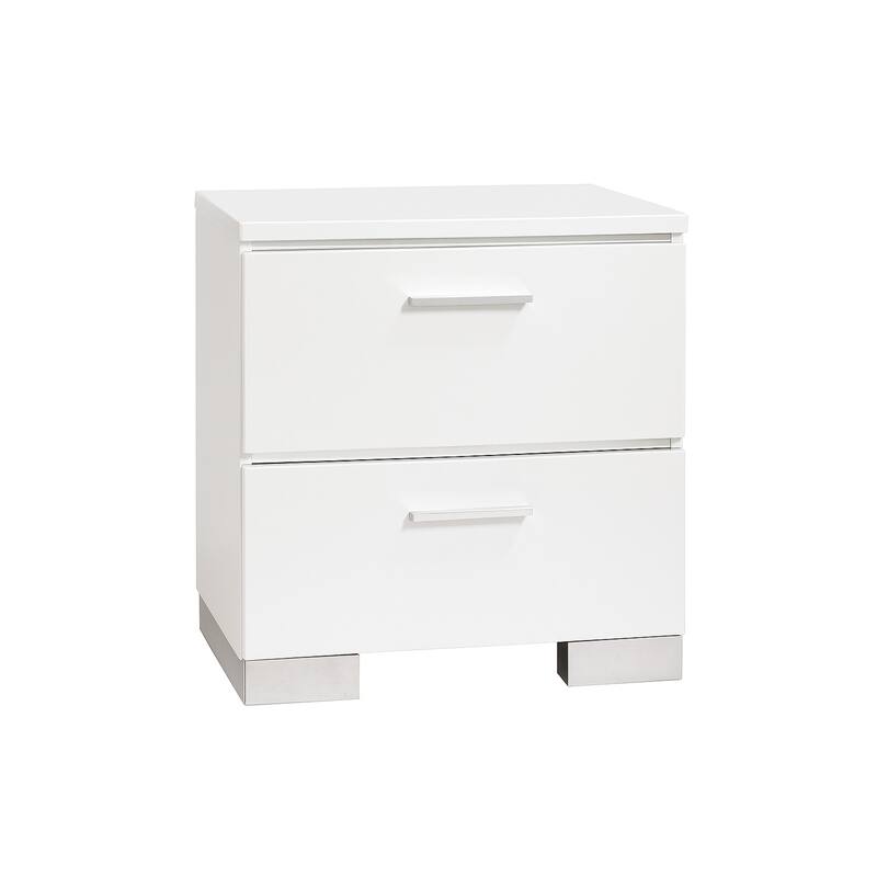 White Nightstand with USB Charger
