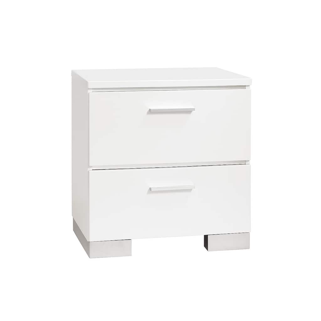 White Nightstand with USB Charger