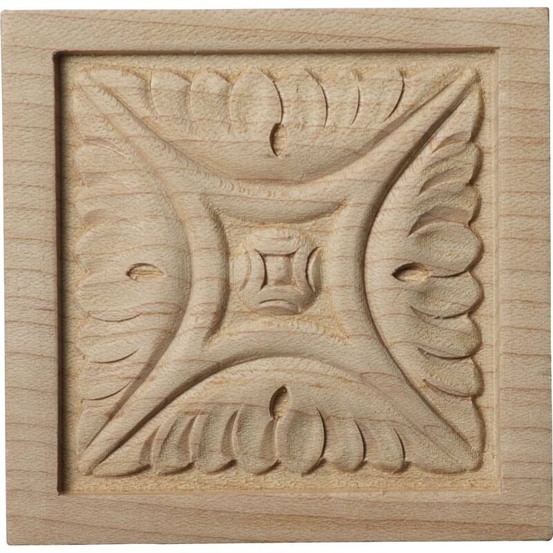 3"W x 3"H x 5/8"P Middlesborough Rosette, Alder - Cherry - 2-Pack