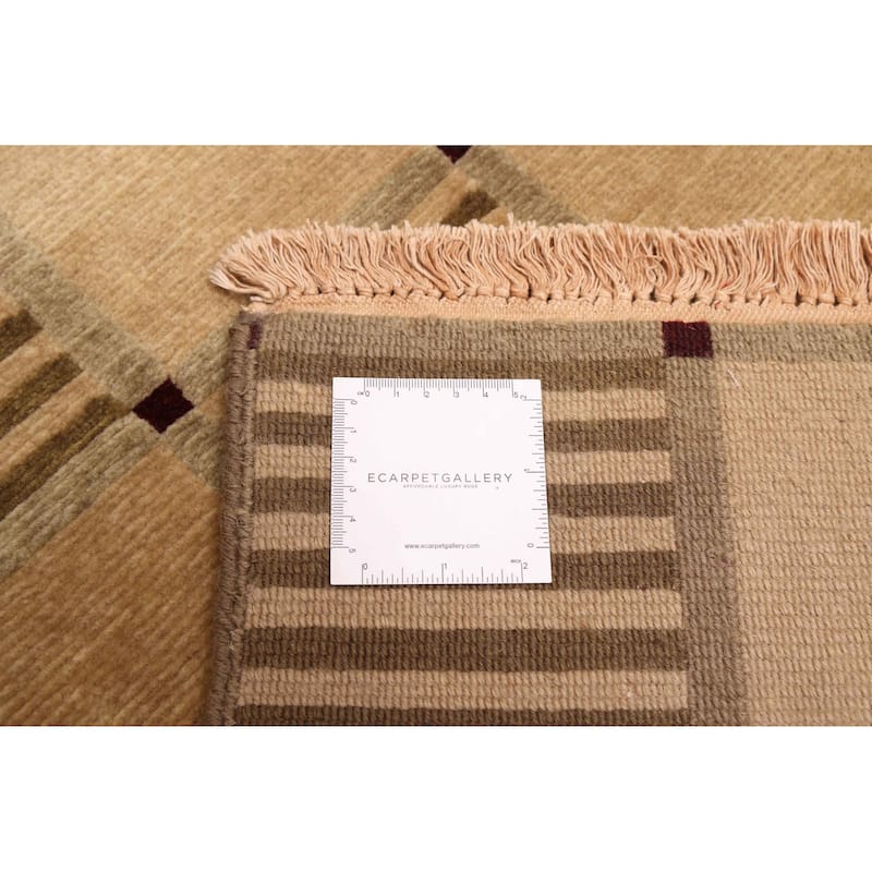 ECARPETGALLERY Hand-knotted Opulence Tan Wool Rug - 2'6 x 9'6