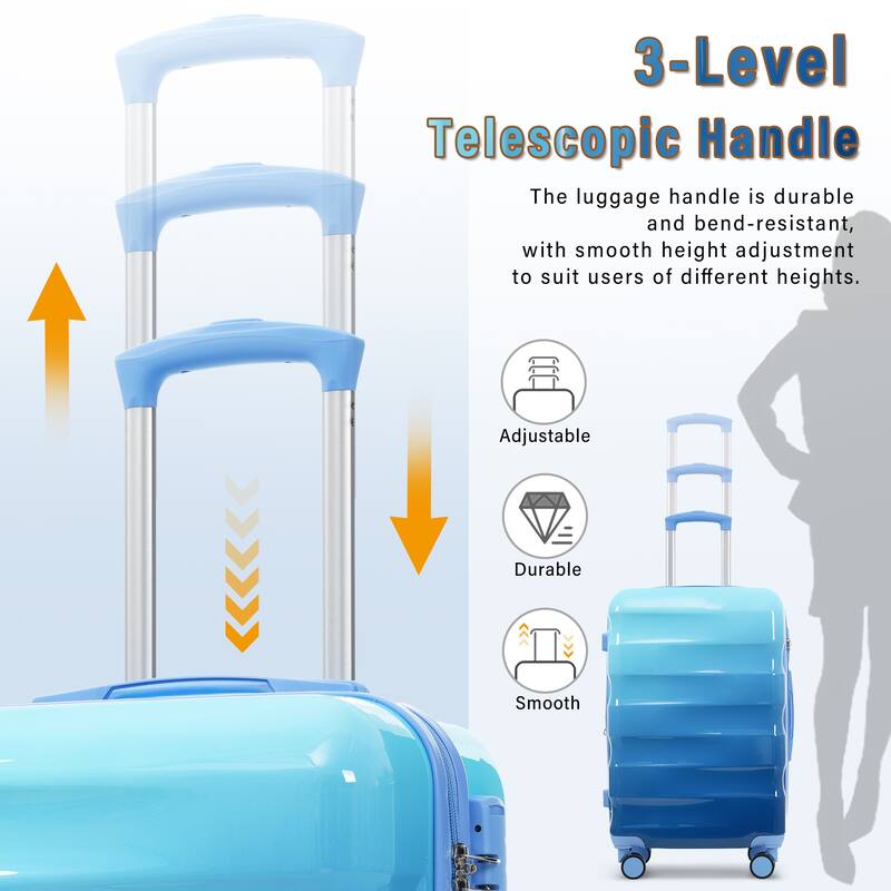 Stylish Luggage 3 Piece Set with Expandable Storage, Spinner Wheels and Combination Lock, for Travel