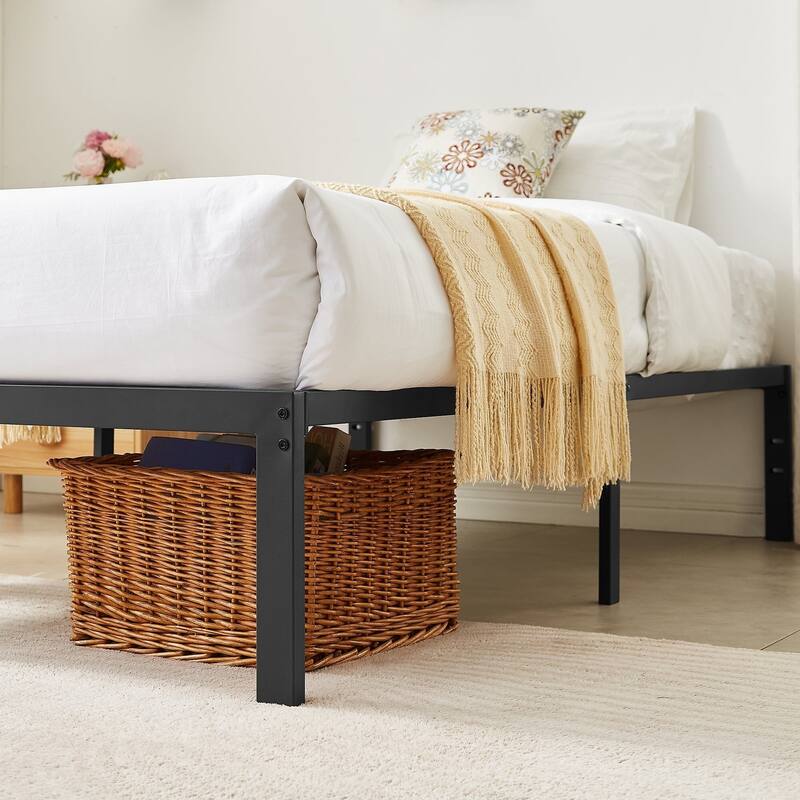 VECELO Kids Bed Frames Queen Size Metal Bed Frames Mattress Foundation(Twin/Full/Queen/King 4 Options)