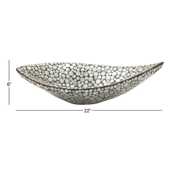 Grey Shell Coastal Tray 6 x 22 x 10