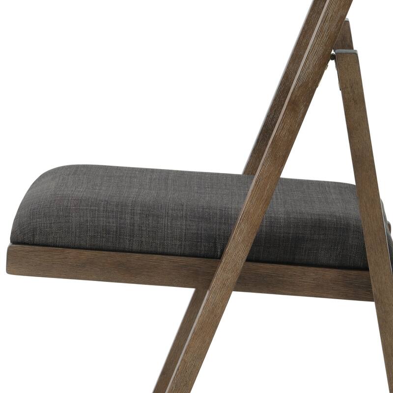 Contemporary 19" Wide Portable Folding Brushed Wooden Dining Chairs with Padded Cushion