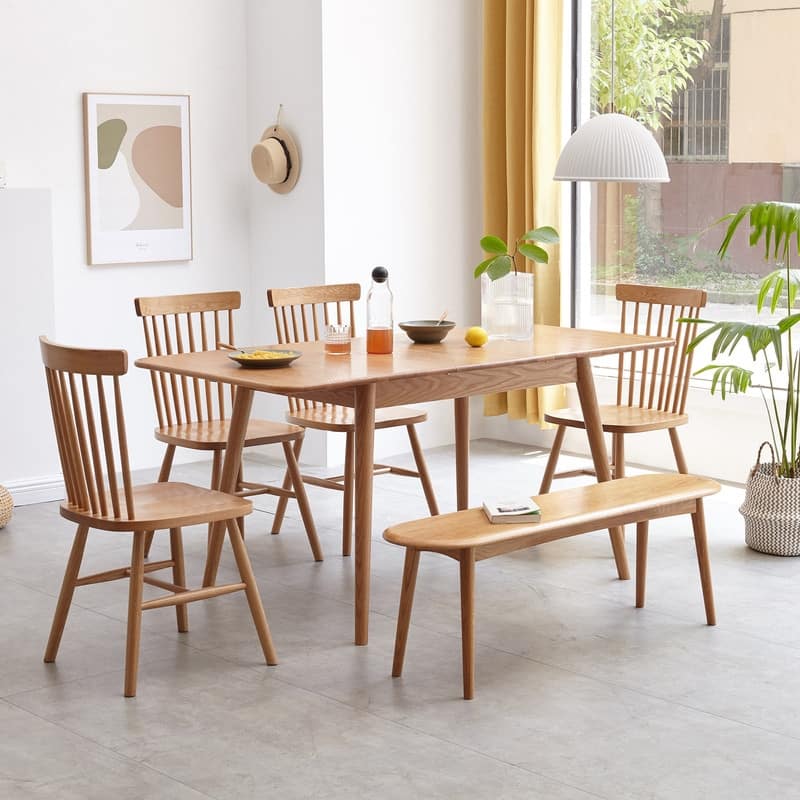 Natural Oak Wood Dining Bench Table Bench