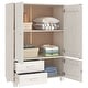 preview thumbnail 3 of 7, vidaXL Wardrobe HAMAR White 39"x17.7"x53.9" Solid Wood Pine - 39" x 17.7" x 53.9"