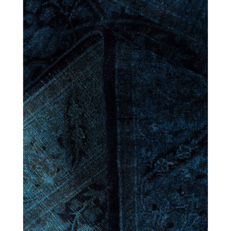 Fine Vibrance, One-of-a-Kind Hand-Knotted Runner Rug - Black, 2' 7" x 10' 0" - 2' 7" x 10' 0"
