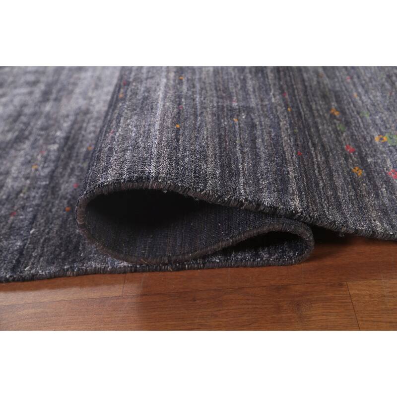 Tribal Gabbeh Oriental Square Rug Hand-Knotted Wool Carpet - 9'8" x 9'9"