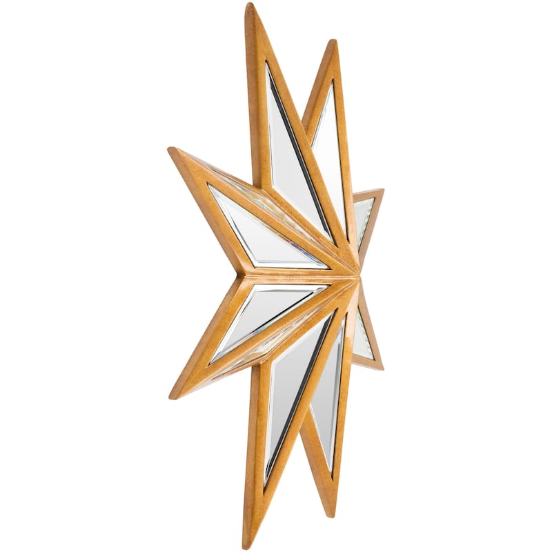 Zaleski Star-Shaped Champagne Gold Mirror - 22"H x 22"W
