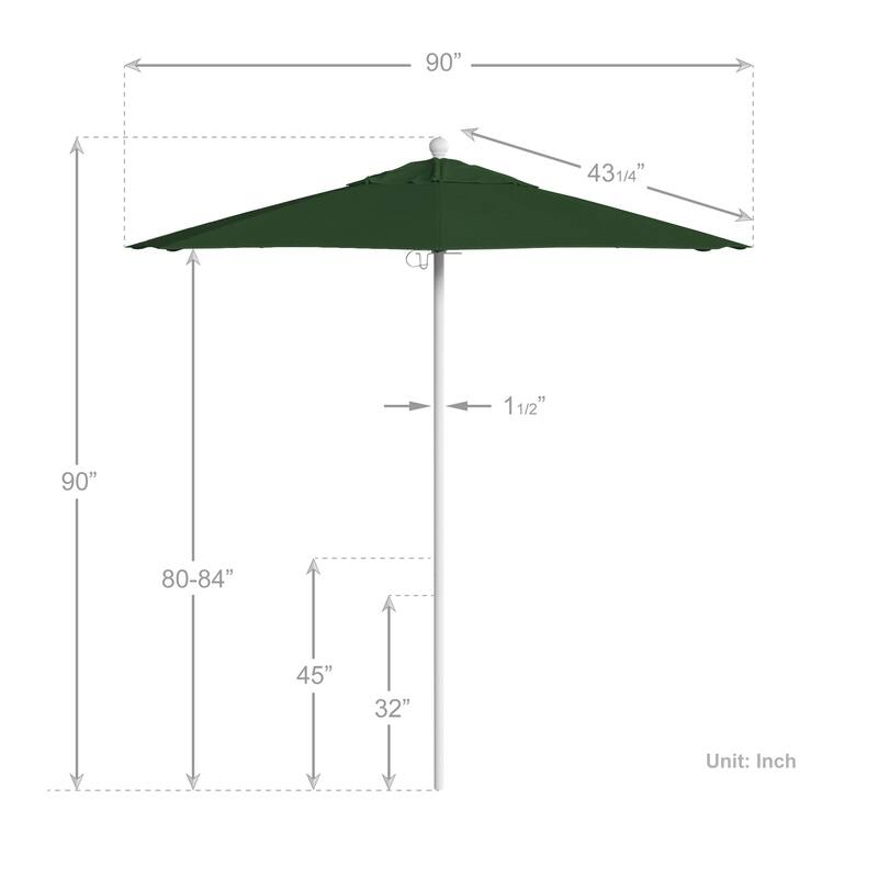 California Umbrella 7.5' Venture Series Patio Umbrella, White Aluminum Pole Fiberglass Ribs Push Lift, Pacifica Pacific Blue