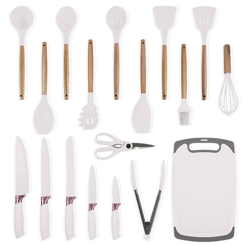 19-piece Non-stick Silicone Assorted Kitchen Utensil Set - White