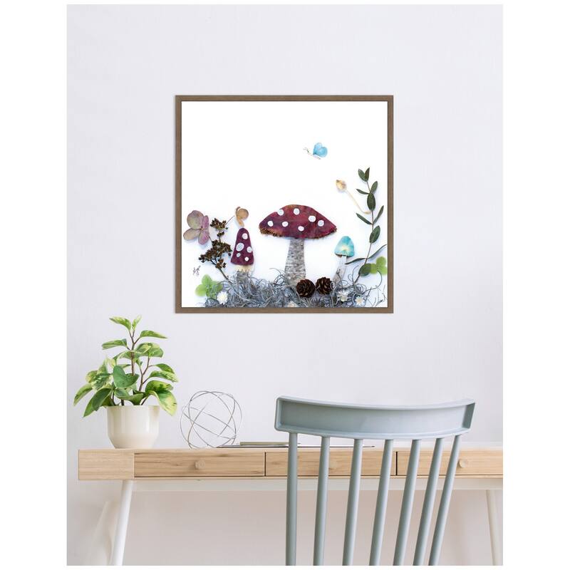 Kate and Laurel Mushroom No. 1 by Madeline Jeppesen Framed Canvas Wall Art Print