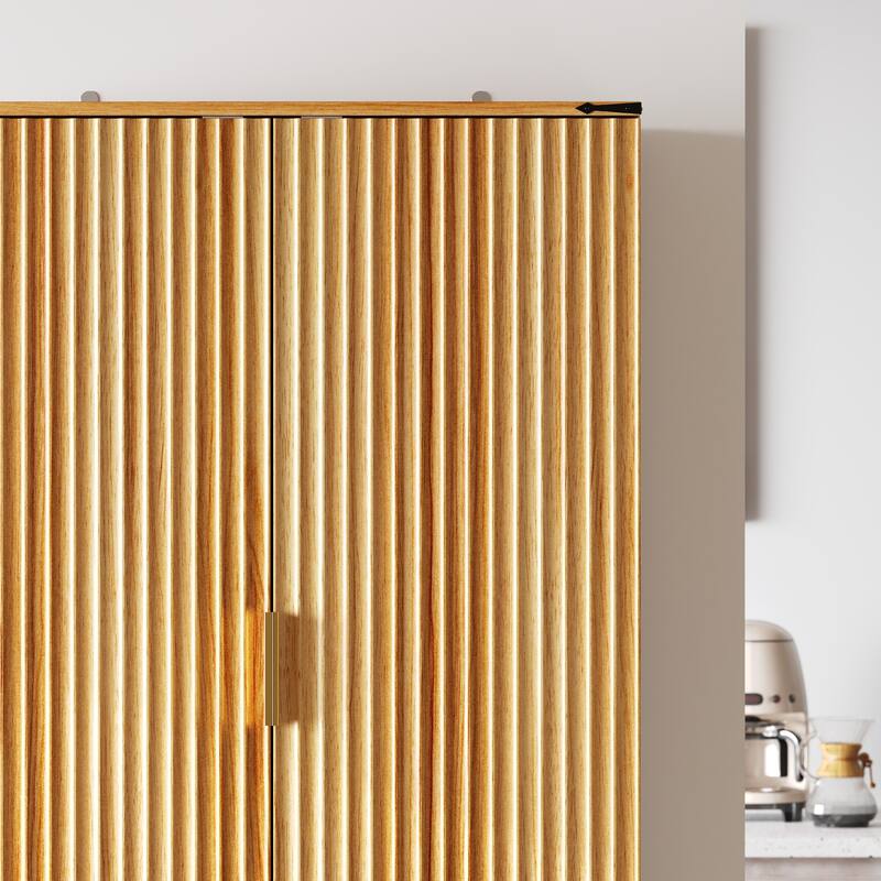 Pantry Cabinet with Double Doors Tall Storage Cupboard with Adjustable Shelves