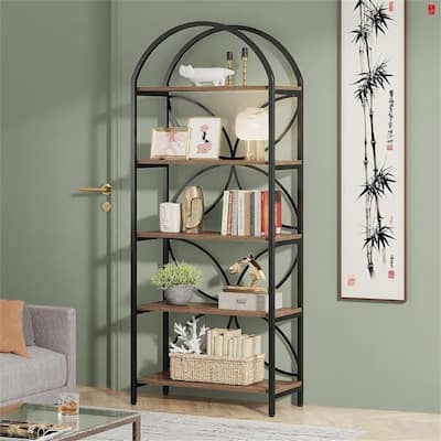 Industrial Narrow 5-Tier Bookcase