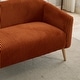 preview thumbnail 23 of 31, 50.78" Modern Loveseat Couch Sofa, Corduroy Fabric Upholstered 2-Seat Sofa, Loveseat with Wooden Walnut Legs