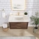 preview thumbnail 22 of 106, Cristo Floating Bath Vanity with White Quartz Stone Top without Mirror