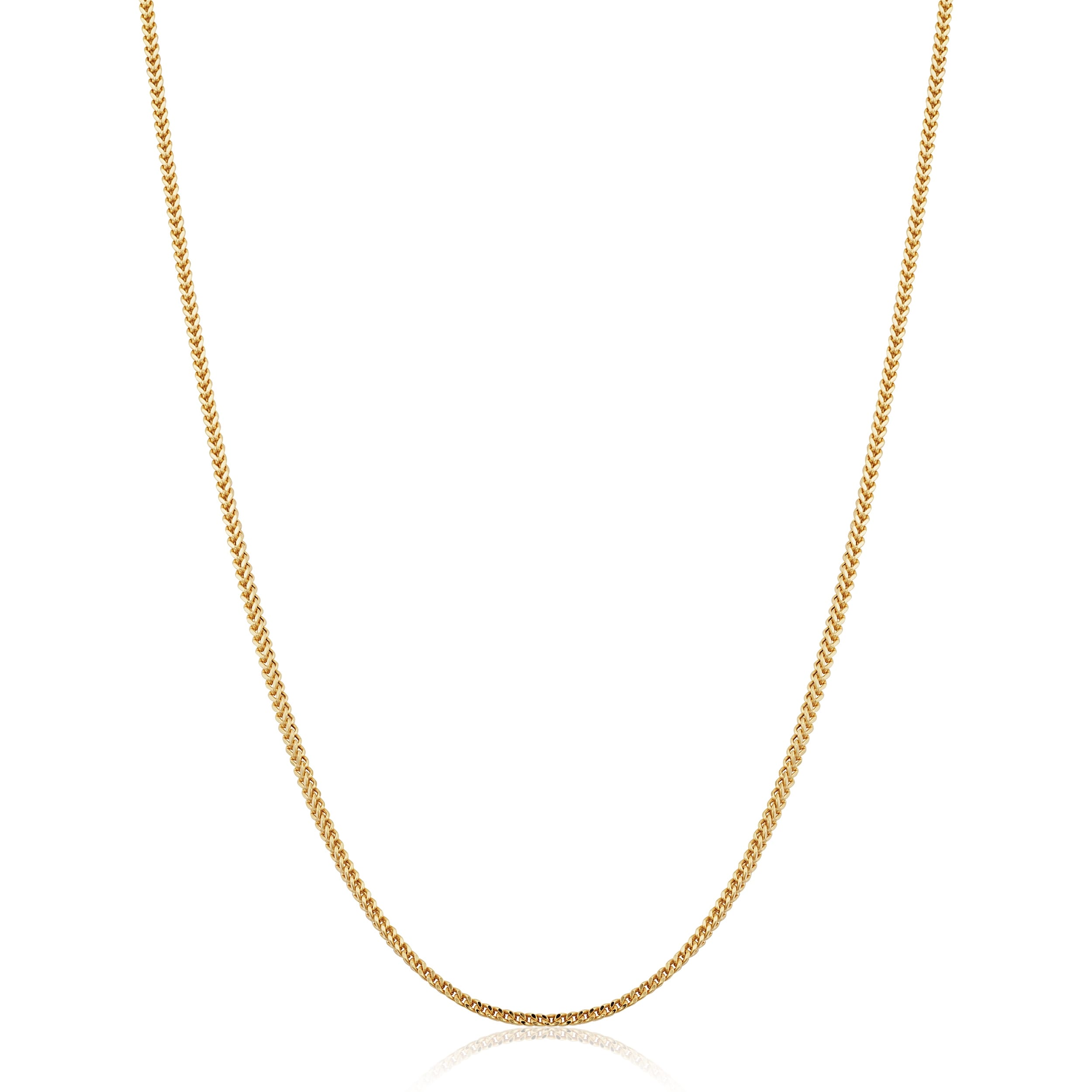 Au Naturale 14k Yellow Gold 1.5 millimeter Franco Chain Necklace for Men and Women