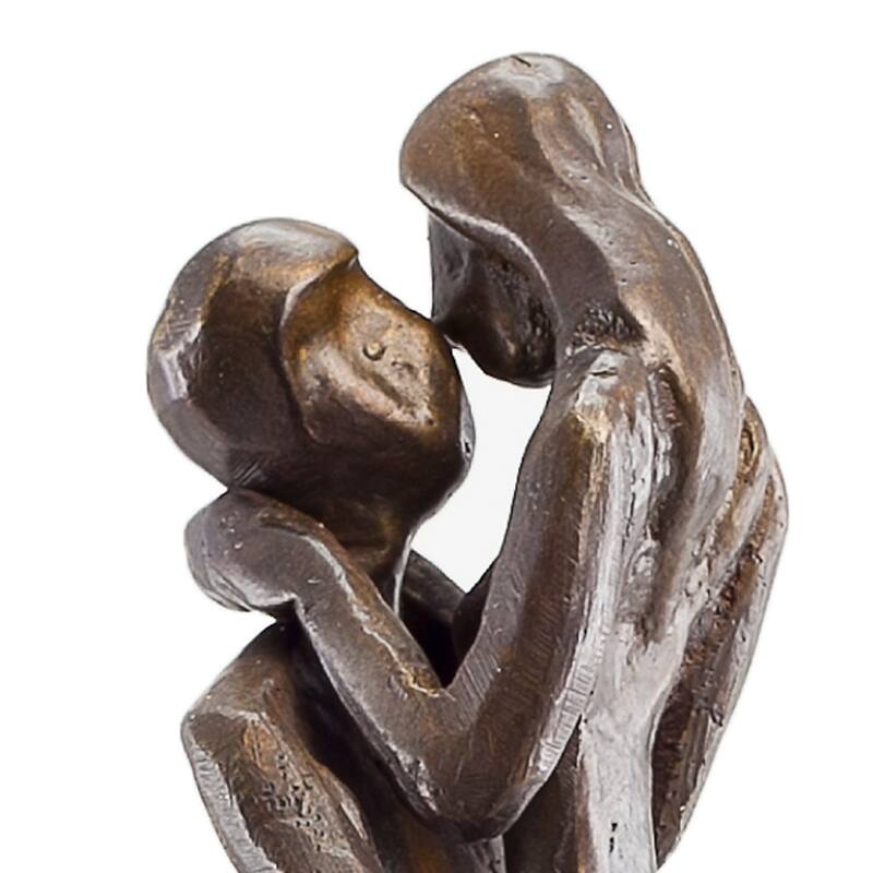 Passionate Kissing Couple Figurine - 8" - Bronze