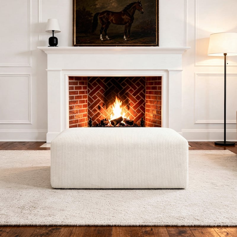 Corduroy Upholstered Modular Sectional Sofa with Ottoman